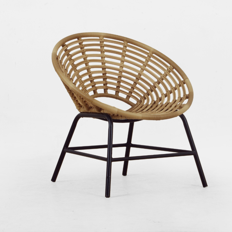 Rattan Spider work Armchair, matte lacque & steel legs – Eskil